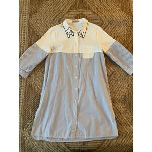 Miss Patina London Girls' Cat collar shirt dress 100% cotton SZ L